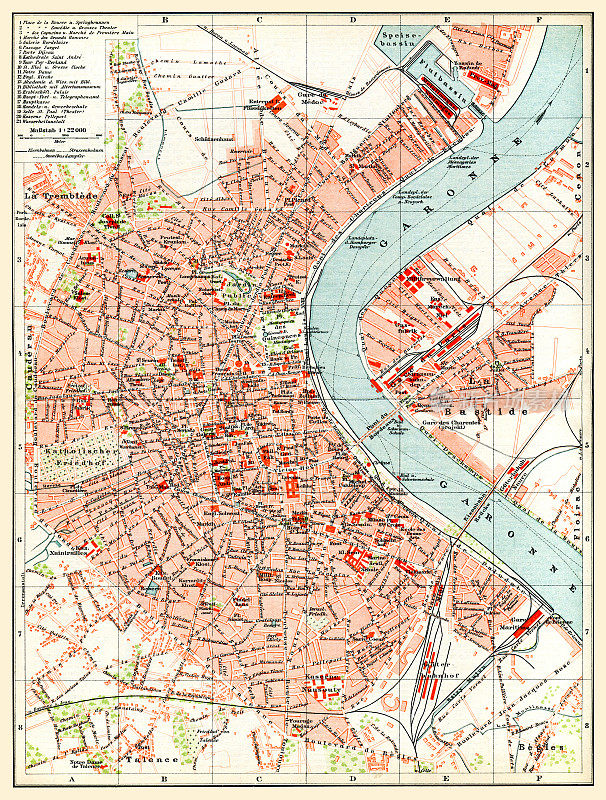 1897年法国波尔多地图