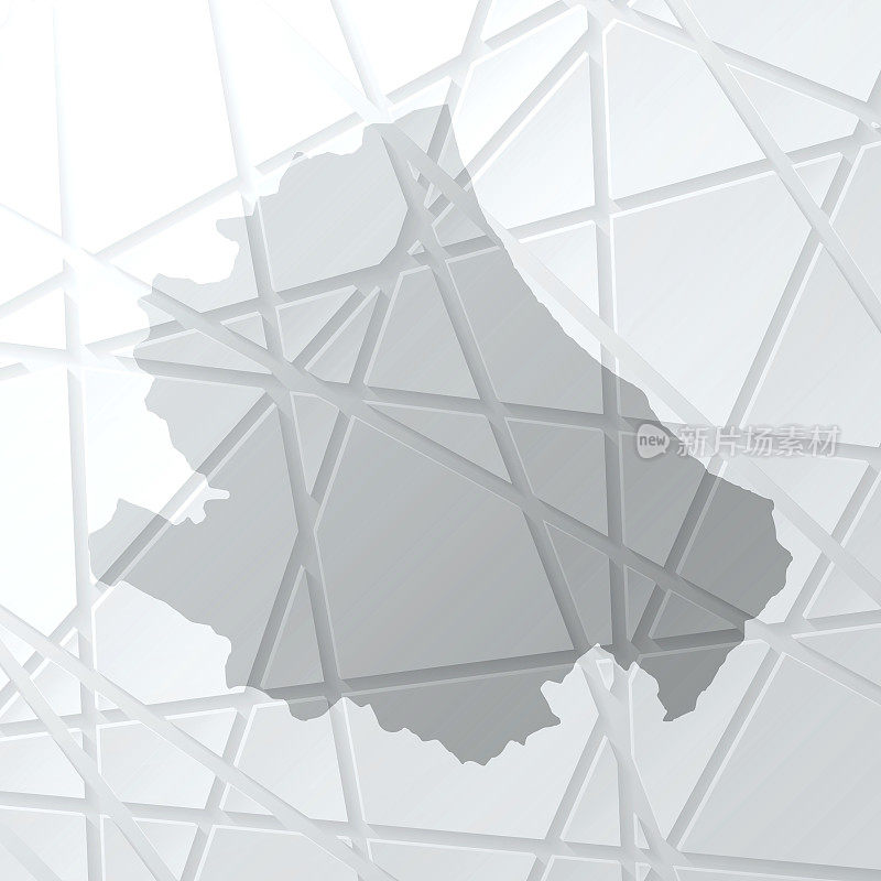 Abruzzo地图与网状网络在白色背景