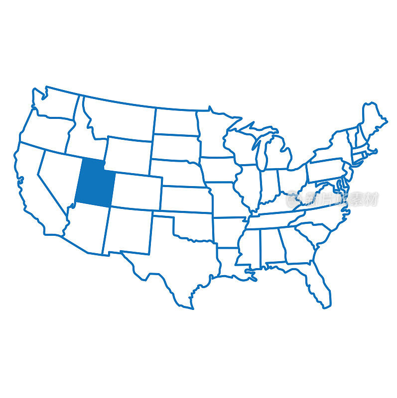 犹他州地图图标