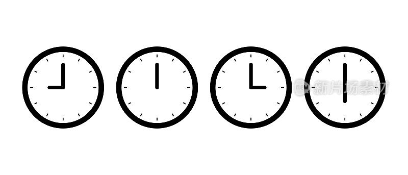 时钟图标每三小时设置一次。