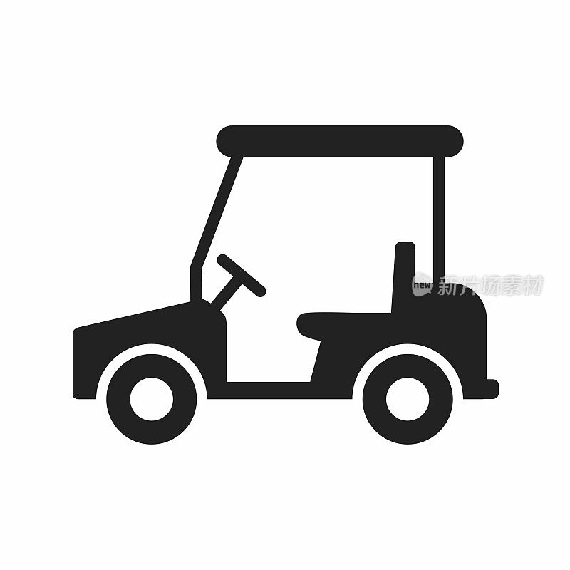 高尔夫球车平面风格的图标