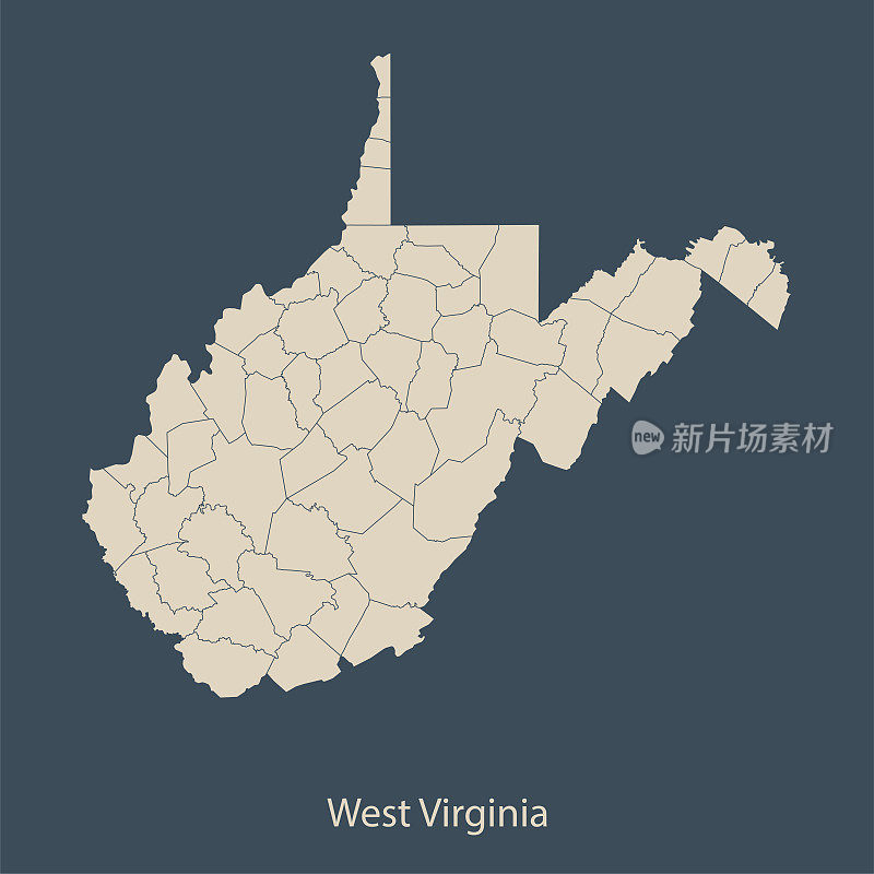 西弗吉尼亚州地图
