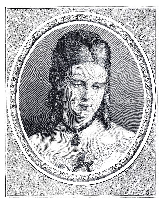 俄罗斯爱丁堡公爵夫人玛丽亚・亚历山德罗夫娜1874年的肖像