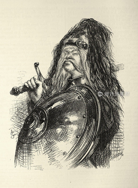 威廉・莎士比亚的喜剧《爱的徒劳》中的场景,为赫克托尔武装的《阿玛多进场》