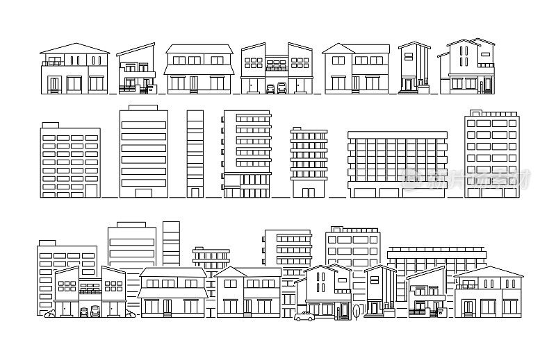 民居建筑城镇景观简单插图