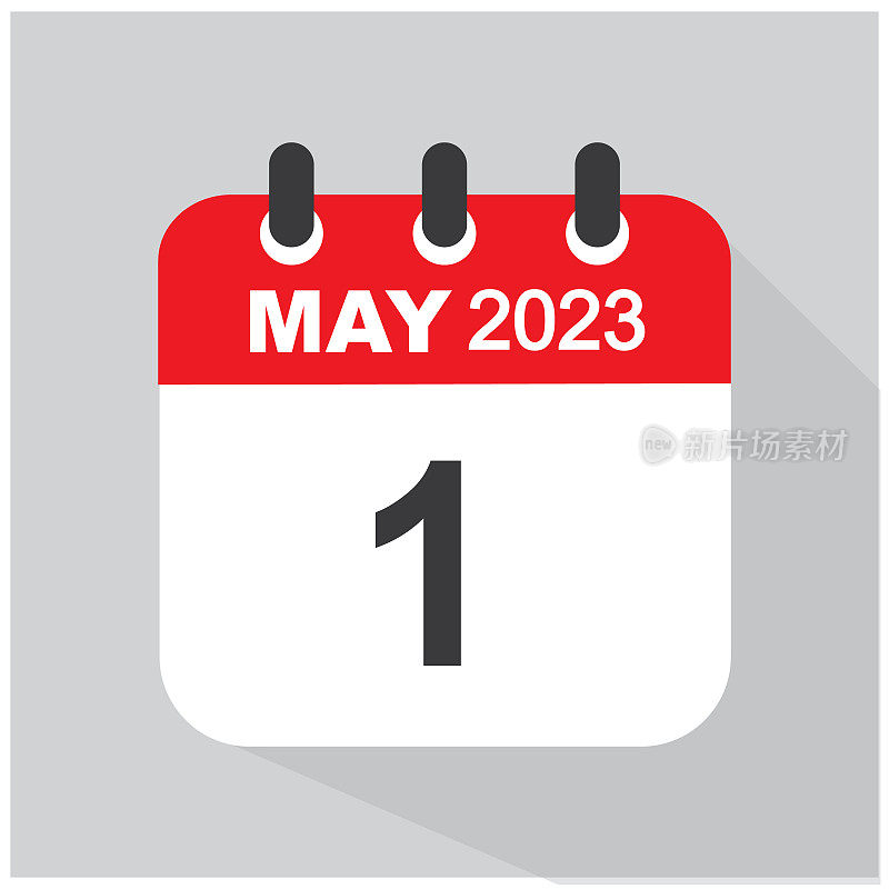 2023年5月1日-概念，设计，矢量，插图。