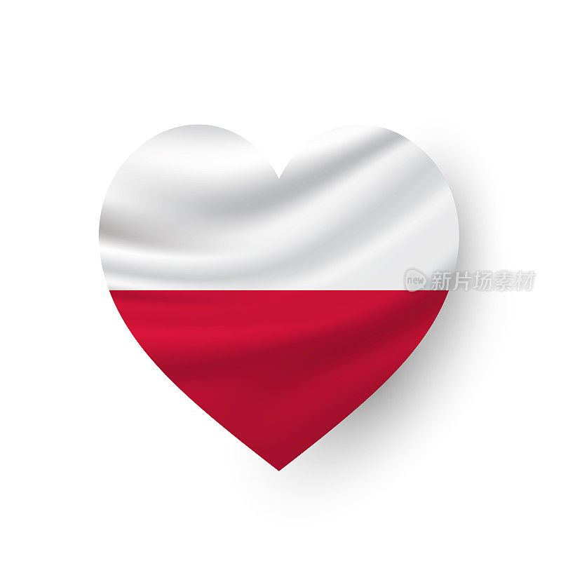 波兰心形旗。向量