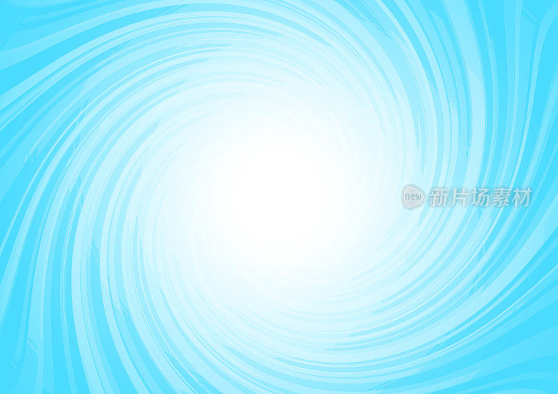 扭曲的蓝色螺旋漩涡矢量插图
