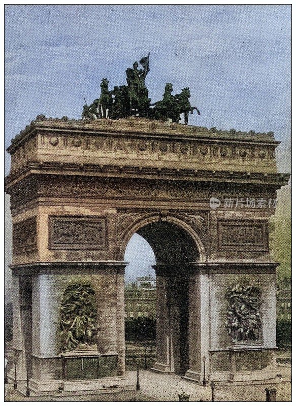 世界地标古照(约1894年):法国巴黎凯旋门