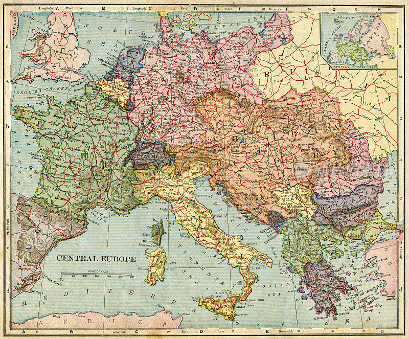 中欧地图1896