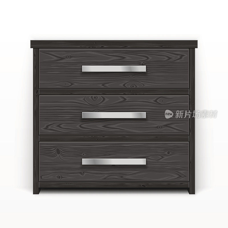 黑色的木制抽屉柜