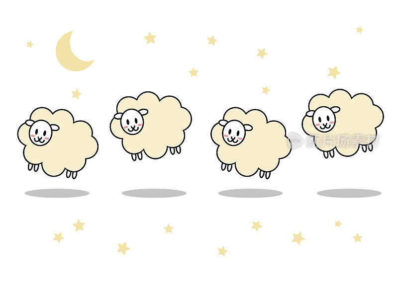 羊和夜空的插图