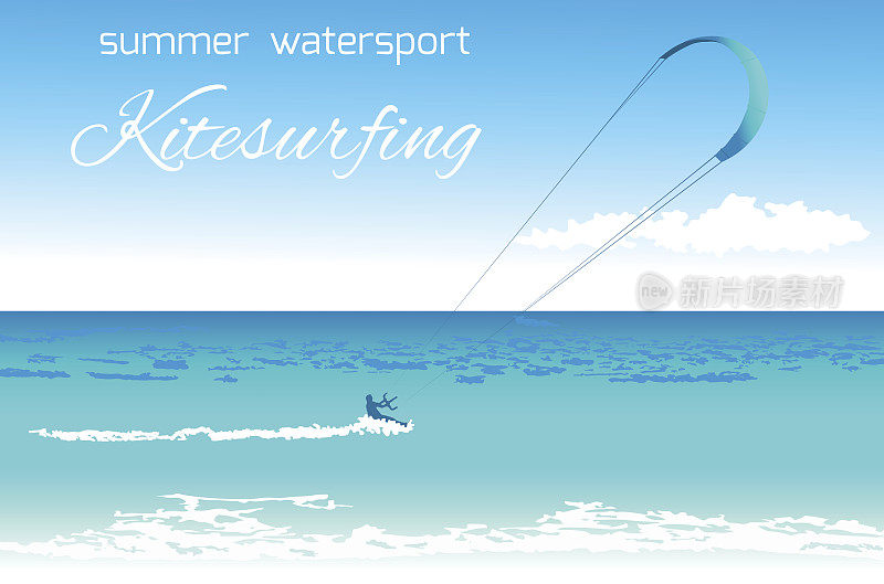 风筝冲浪夏季水上运动概念