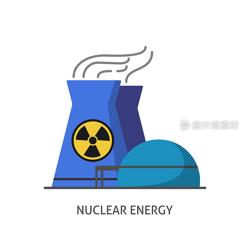 扁平风格的核电站图标