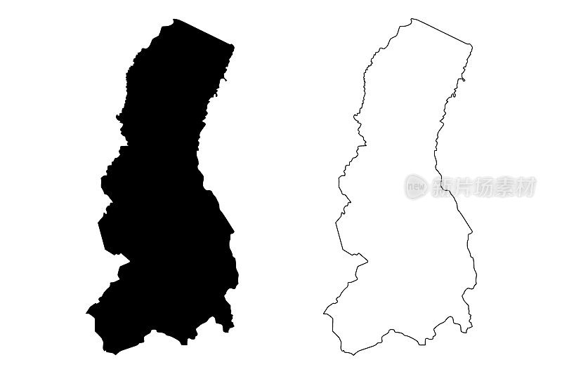 拉巴斯省(多民族玻利维亚国、玻利维亚省)地图矢量图、草稿拉巴斯地图
