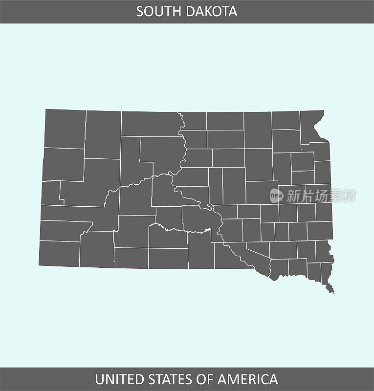 南达科他州县地图