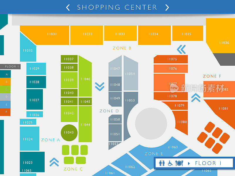 购物中心的平面图