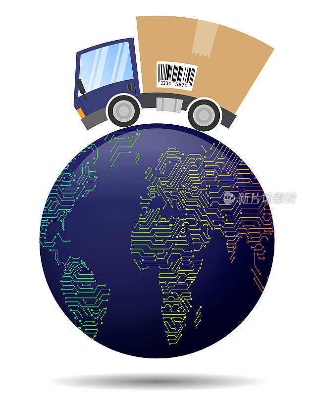 货车与纸箱，国际贸易