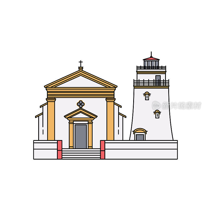 澳门著名的灯塔和要塞建筑标志