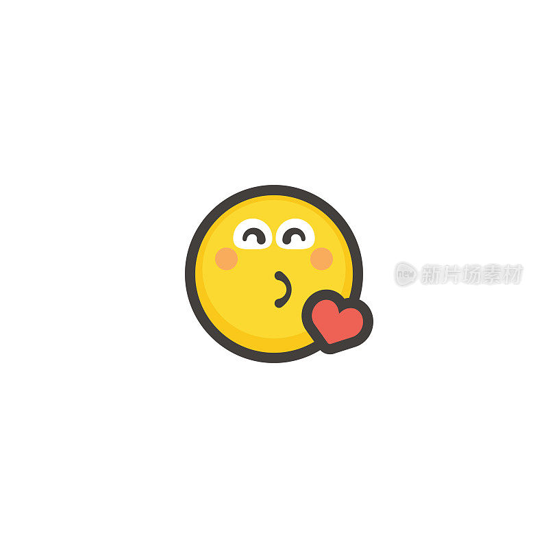 Emoticon平面设计轮廓线