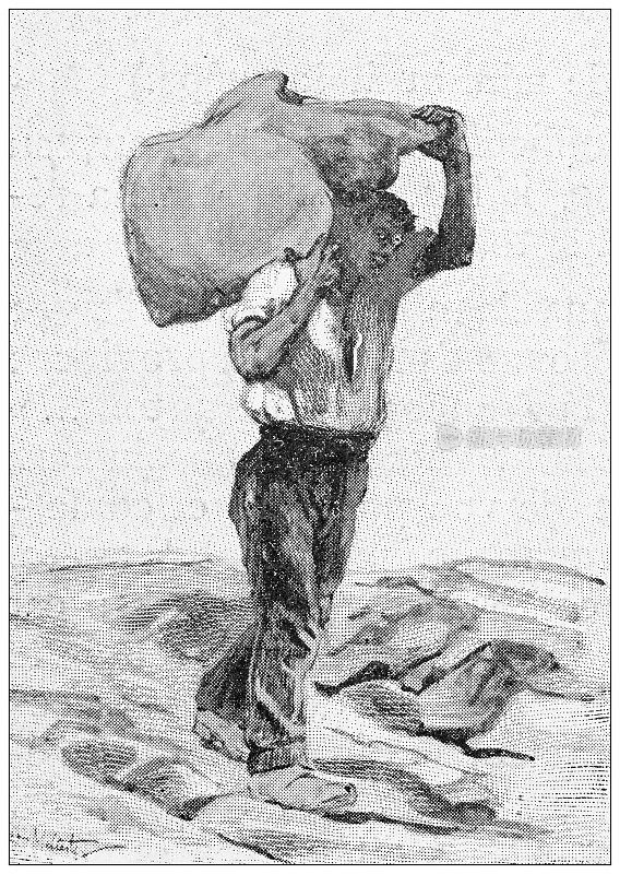 古董插图:体力劳动者