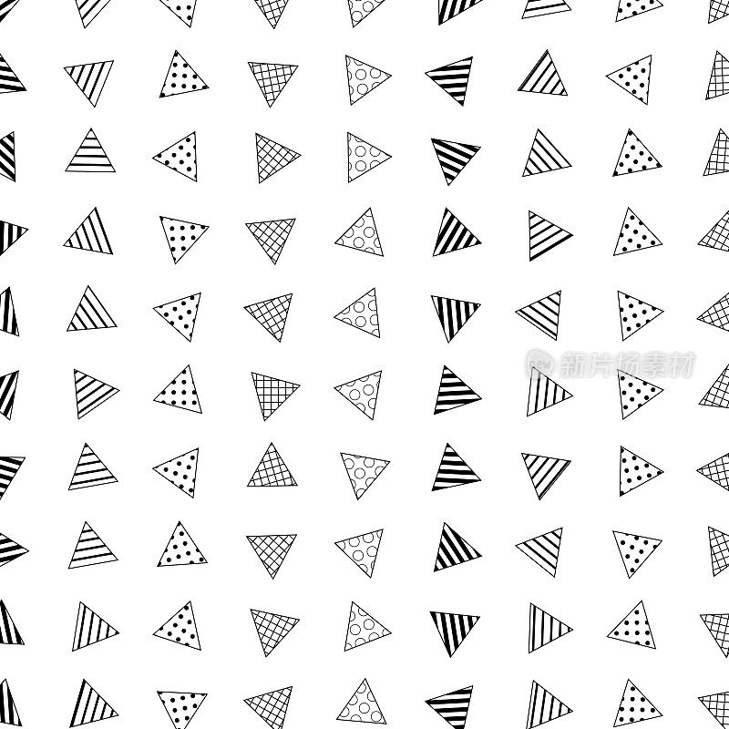 填充三角形图案在白色列，随机旋转