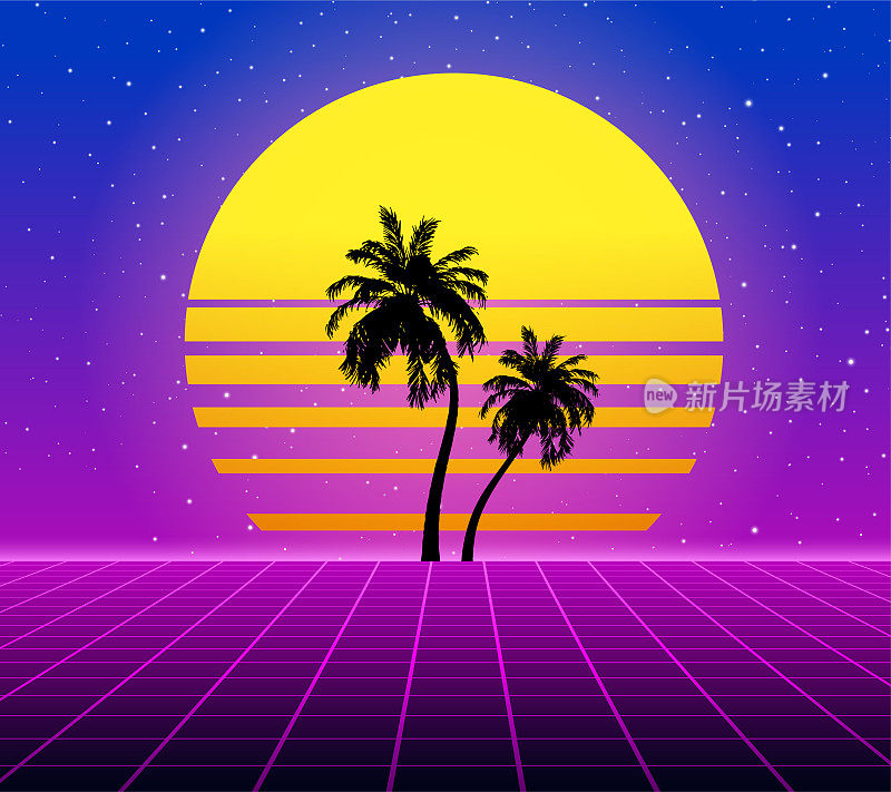 Synthwave复古的背景