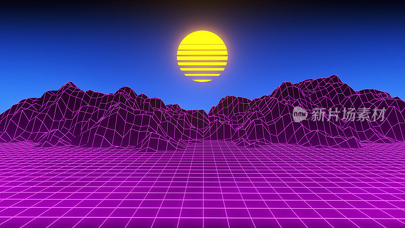 Synthwave复古的背景