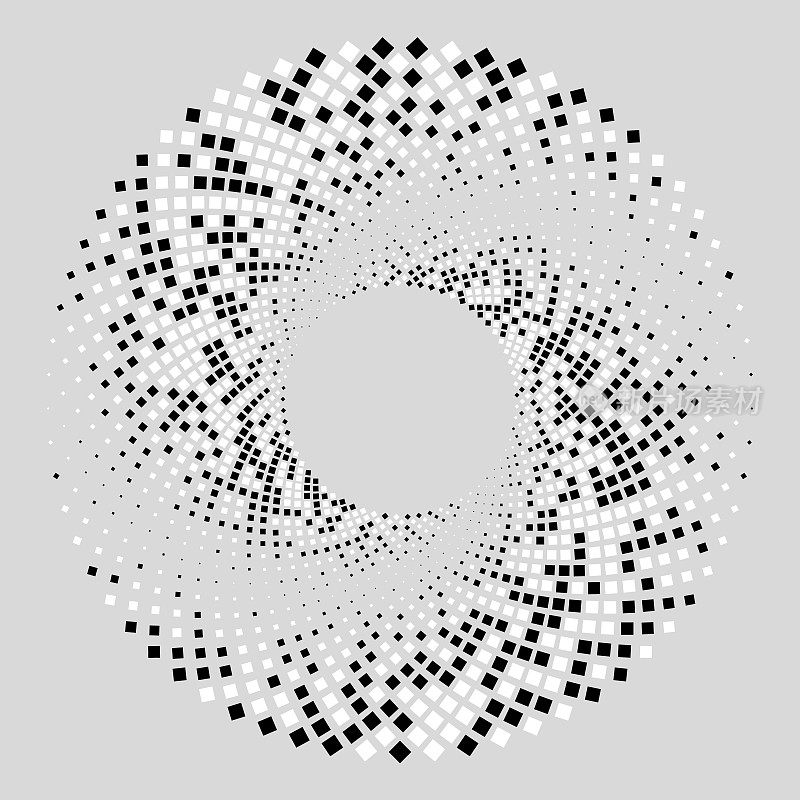 全轨道漩涡图案由黑白菱形方块构成