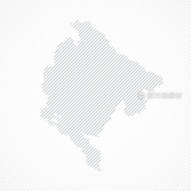 黑山地图设计在白色背景上的线