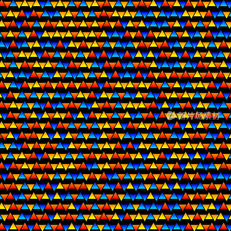 彩色图案的分离三角形在行