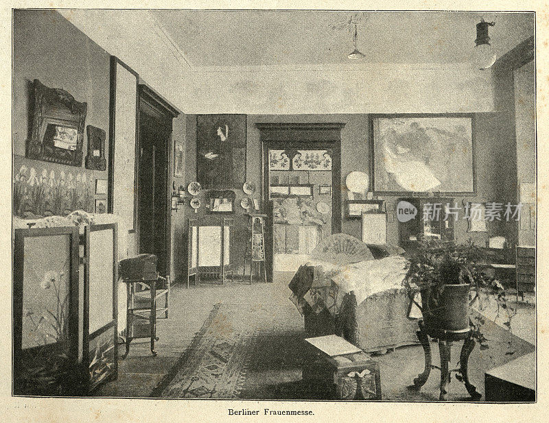 19世纪后期，德国柏林一所住宅的客厅，维多利亚式室内设计