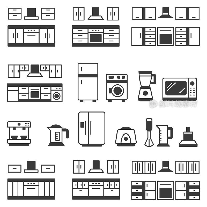 厨房电器图标集
