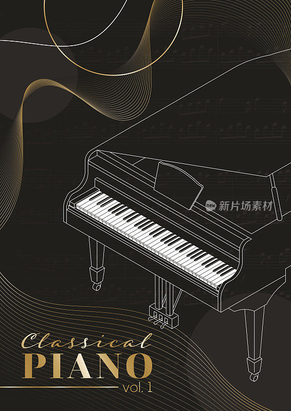 钢琴古典音乐背景钢琴音乐会音乐海报封面设计