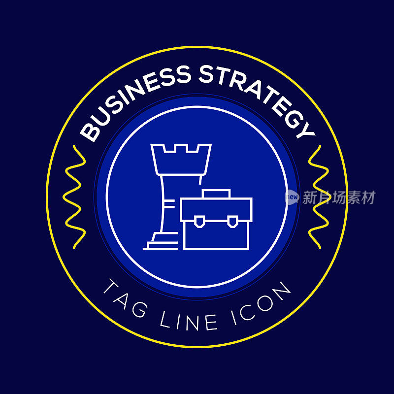 商业战略圈徽章，现代标志矢量图标设计线条风格