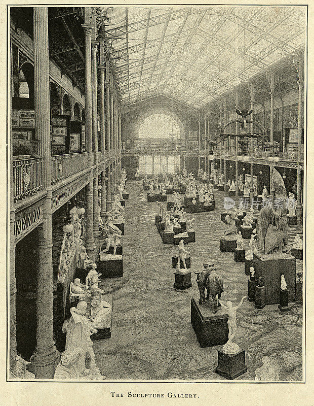 1889年法国巴黎世界博览会的雕塑画廊