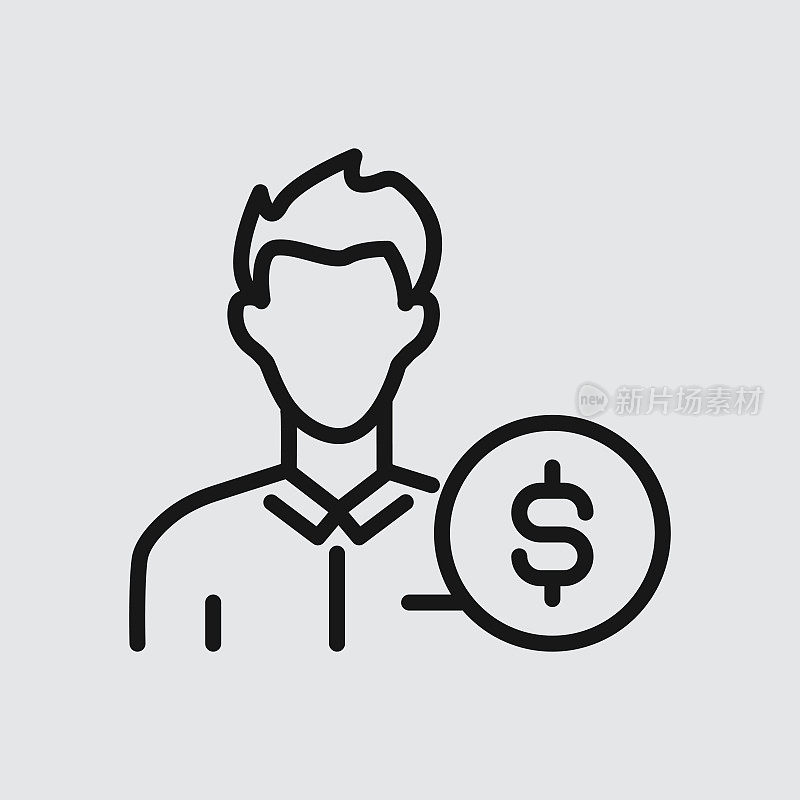 带有可编辑描边的金融行图标