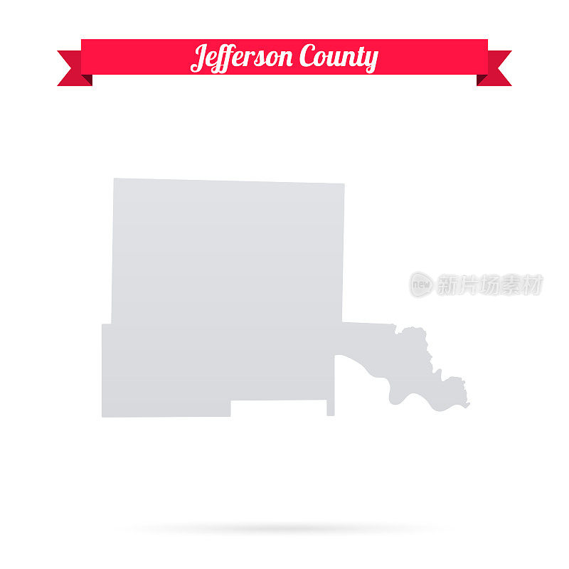 杰斐逊县，阿肯色州。白底红旗地图