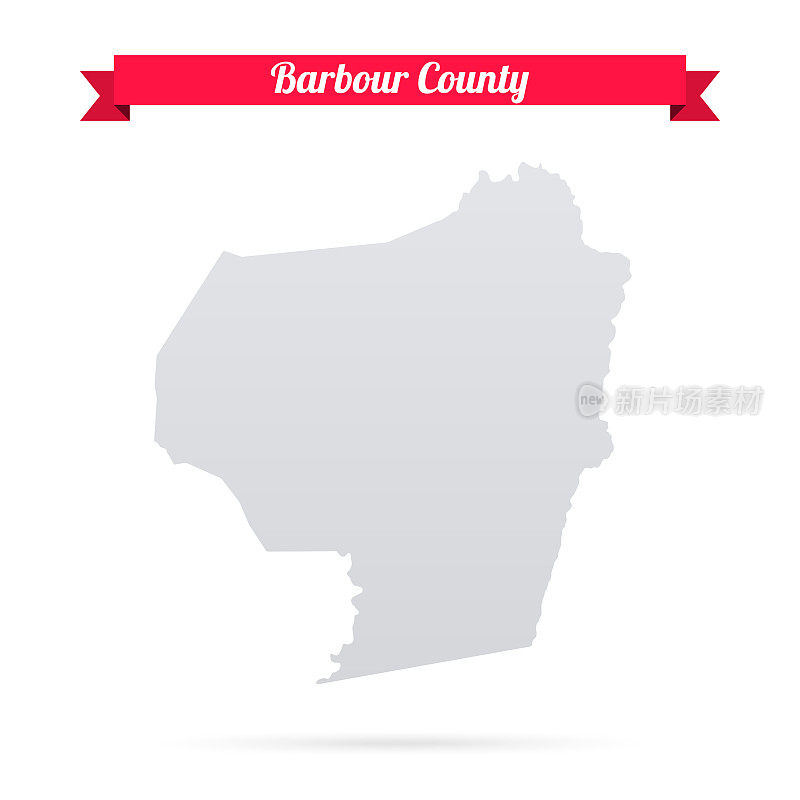 西弗吉尼亚州巴伯县。白底红旗地图