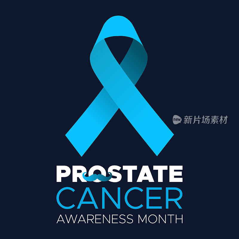 前列腺癌意识月-十一月蓝，蓝丝带社会媒体帖子或海报