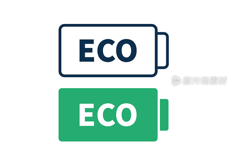 电池和ECO图标。