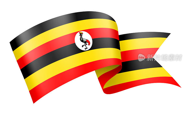 乌干达国旗丝带-矢量股票插图