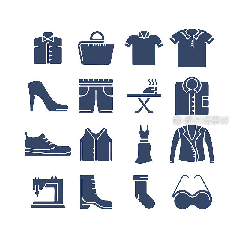 Flex图标集的配件和衣服
