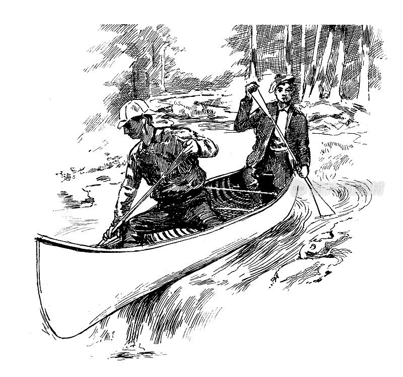 1889年的运动和消遣:独木舟