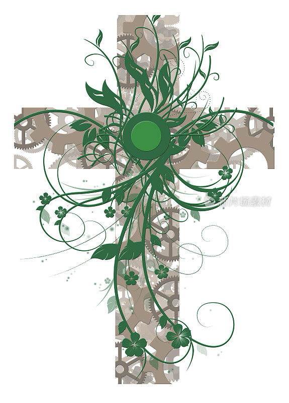 绿色植物的十字架