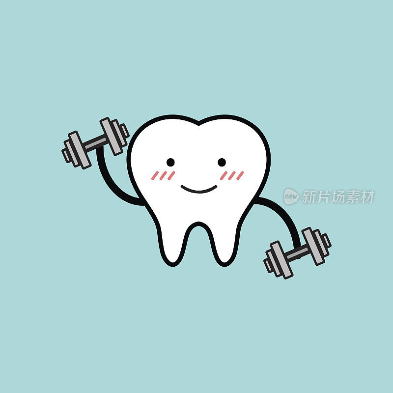 强壮和健康的牙齿向量