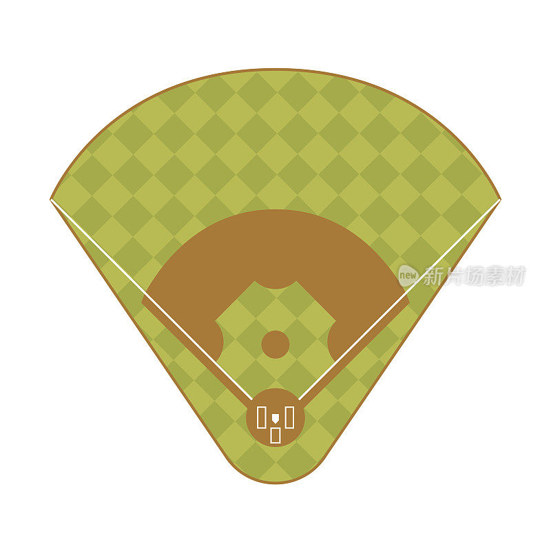 棒球赛场顶视图。向量