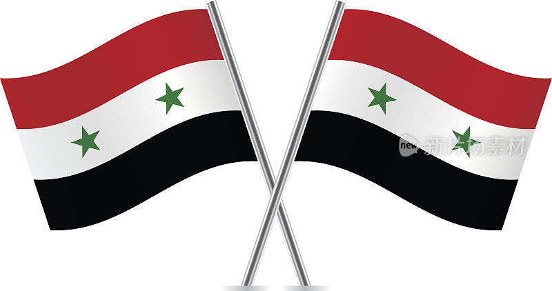 叙利亚国旗。向量。
