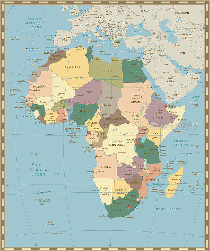 古老的非洲地图