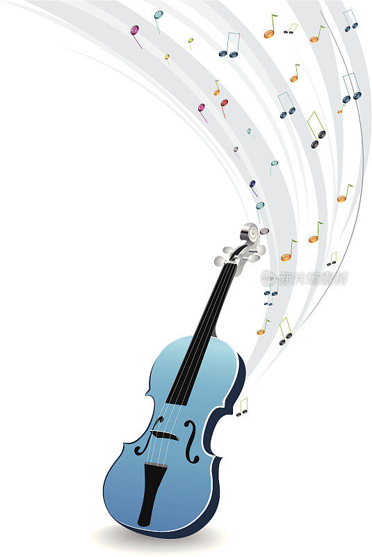 蓝色的小提琴，有着丰富多彩的音符